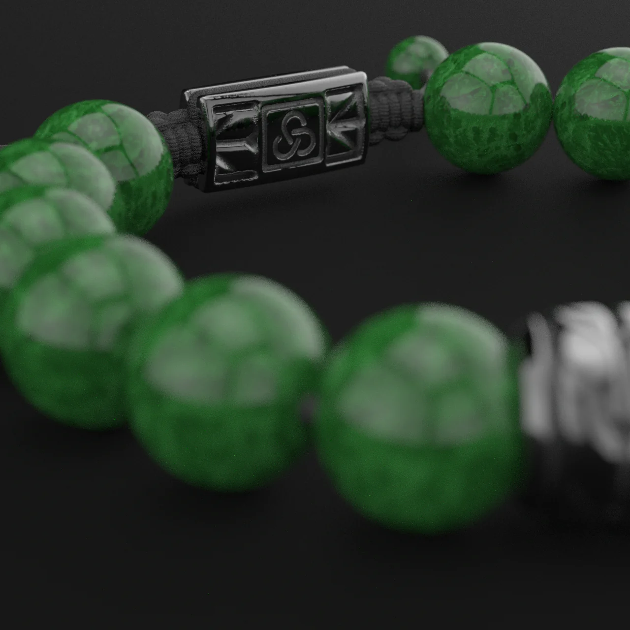 Emerald Jade Bracelet 12mm | Woven - Image 10