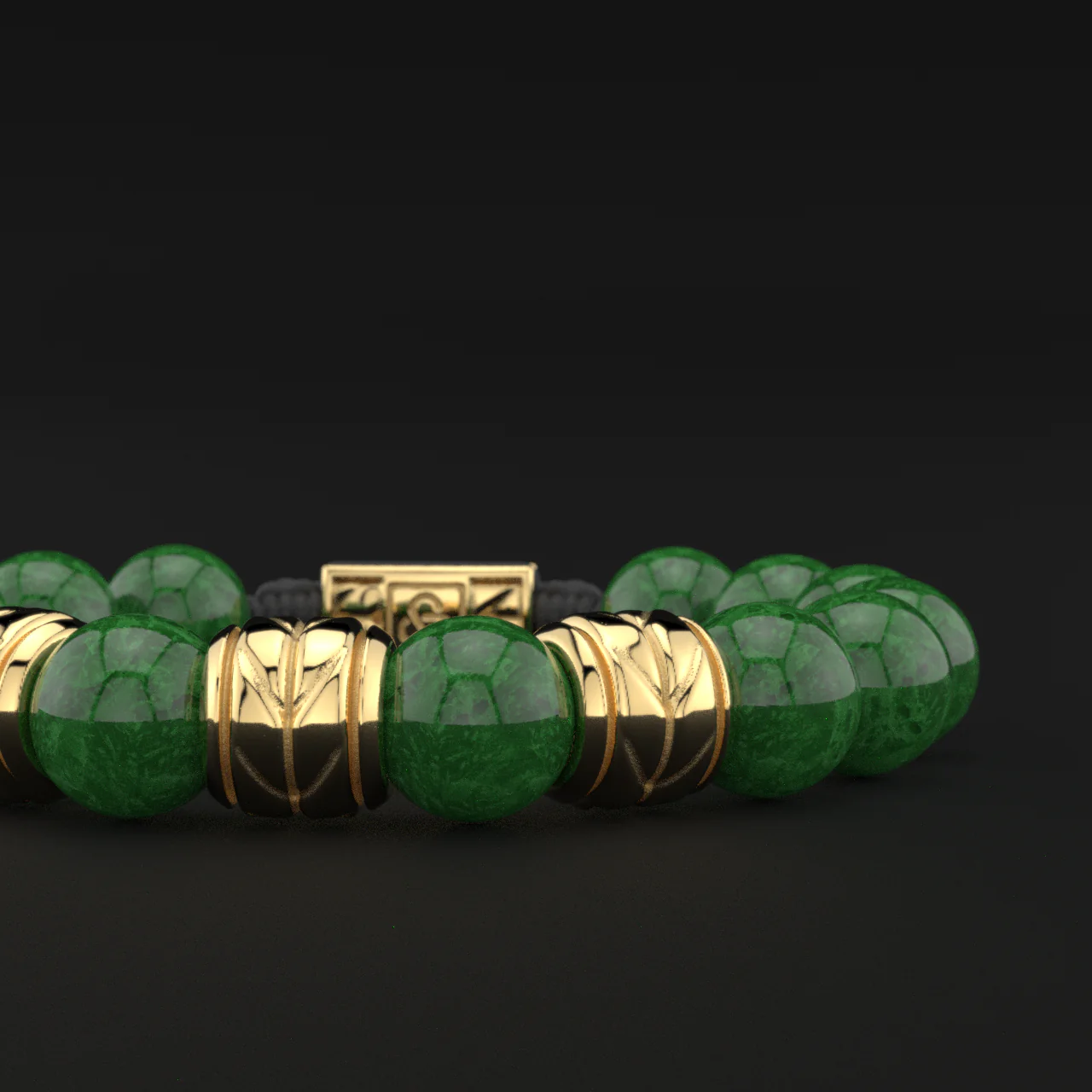 Emerald Jade Bracelet 12mm | Woven - Image 3
