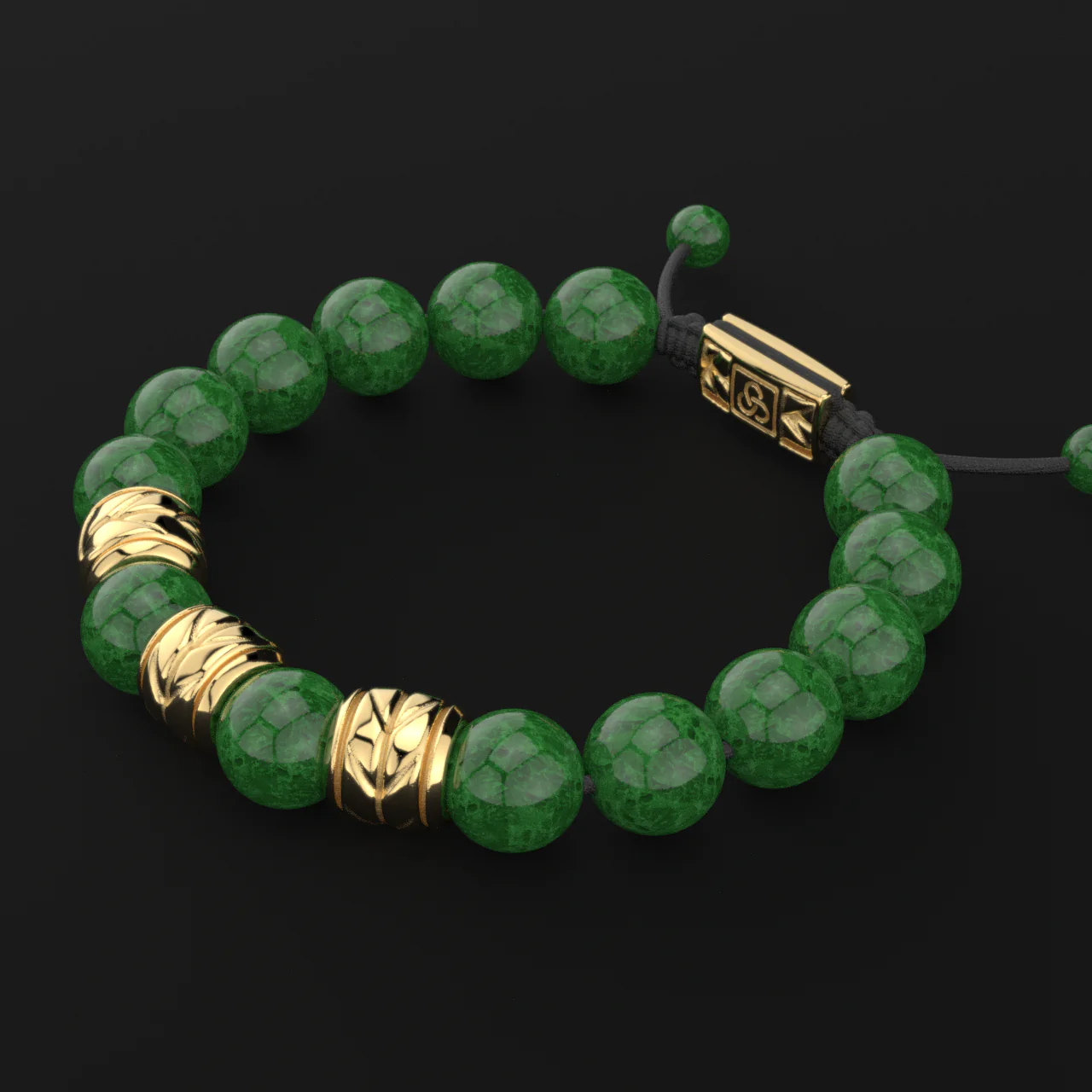 Emerald Jade Bracelet 12mm | Woven - Image 4