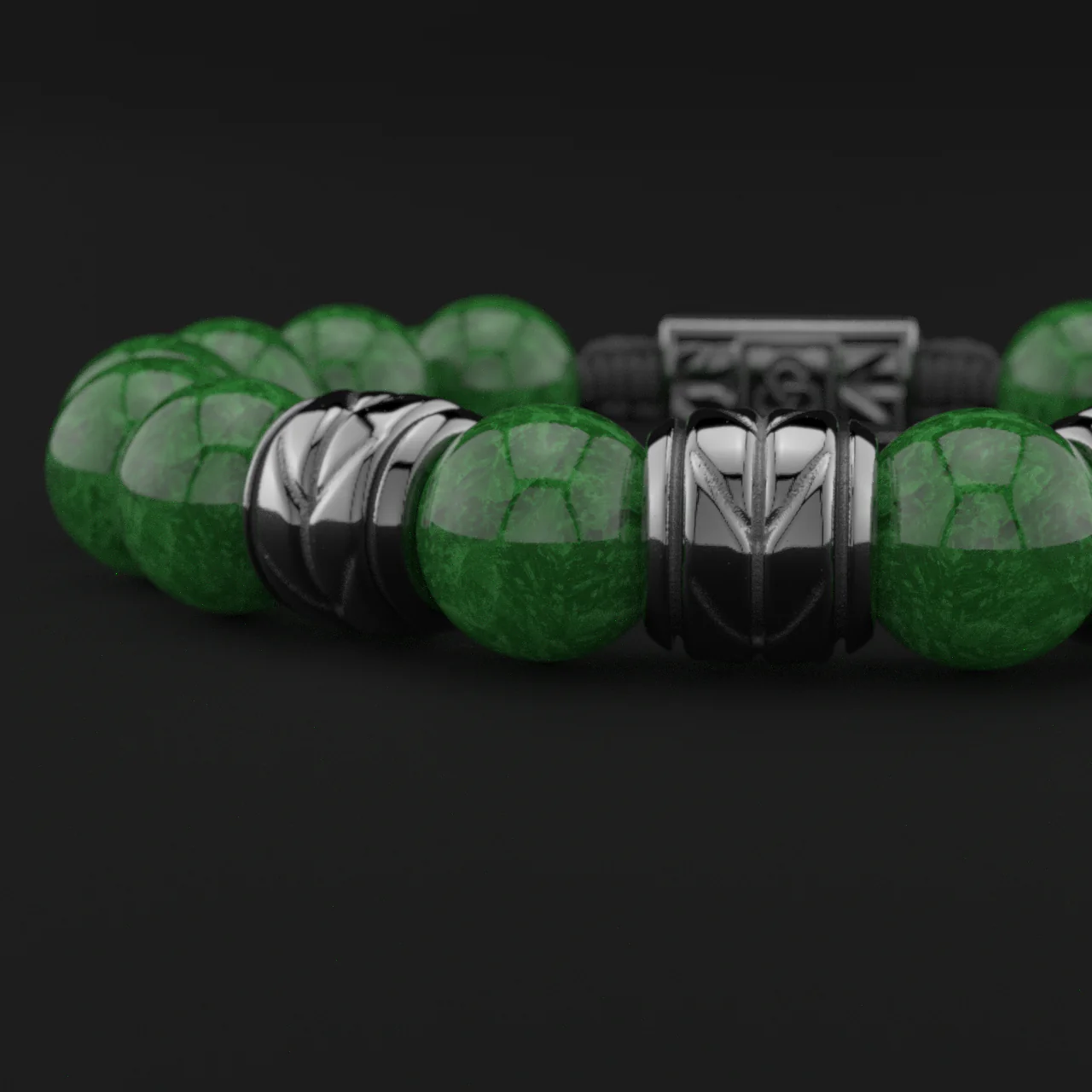 Emerald Jade Bracelet 12mm | Woven - Image 5