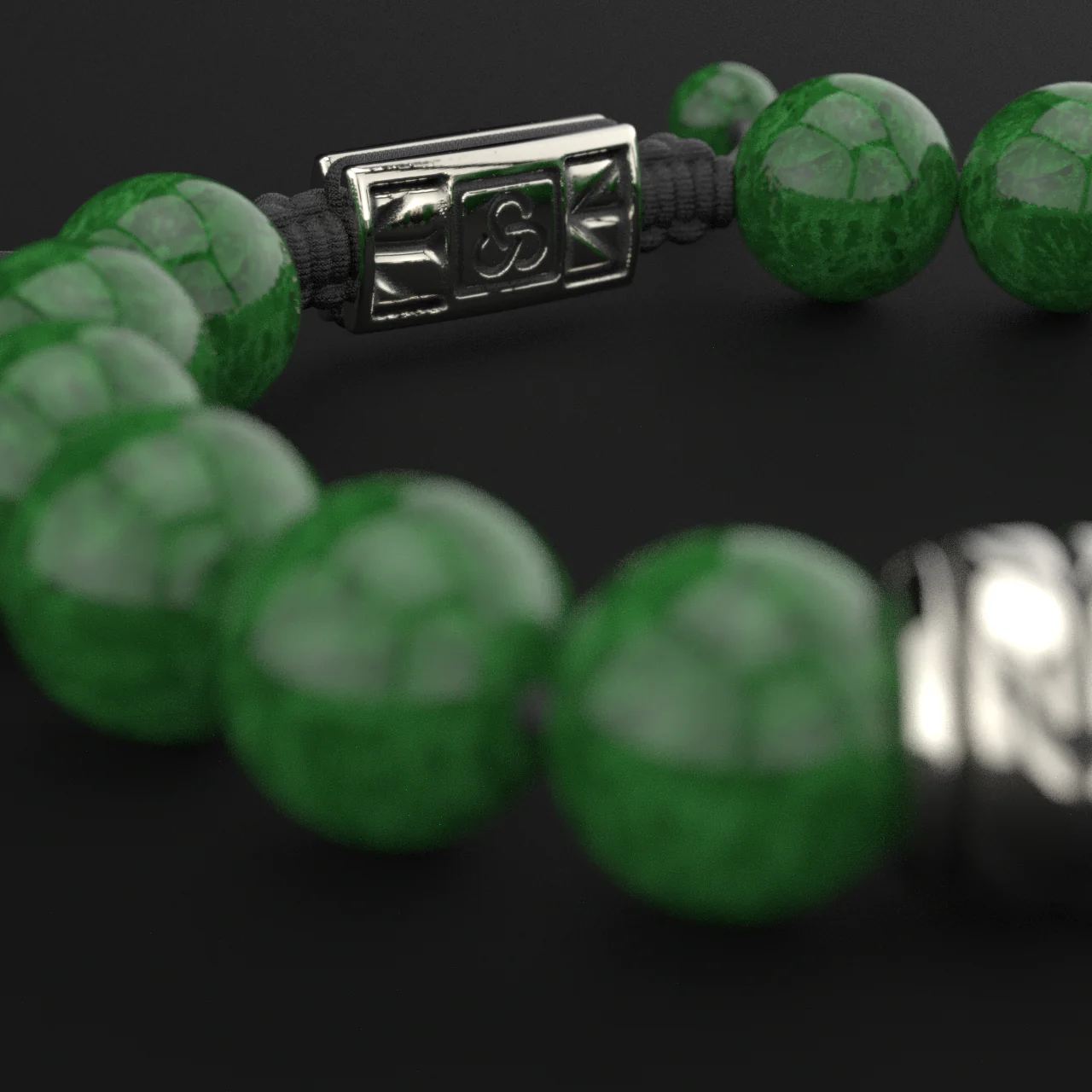 Emerald Jade Bracelet 12mm | Woven - Image 6