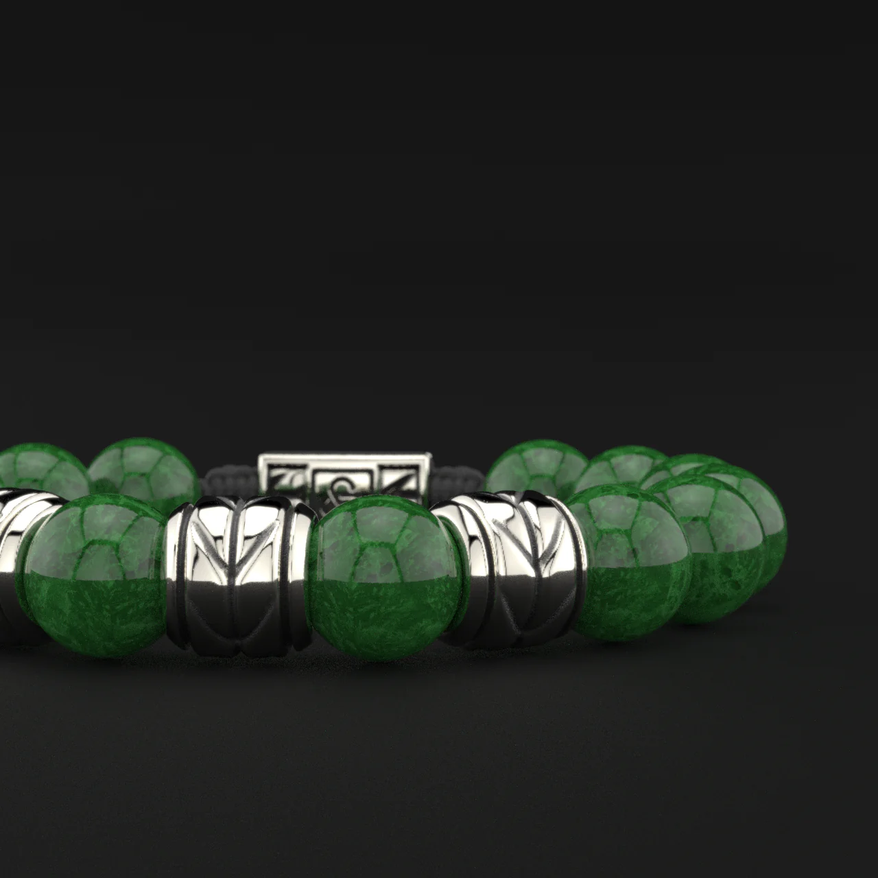 Emerald Jade Bracelet 12mm | Woven - Image 7