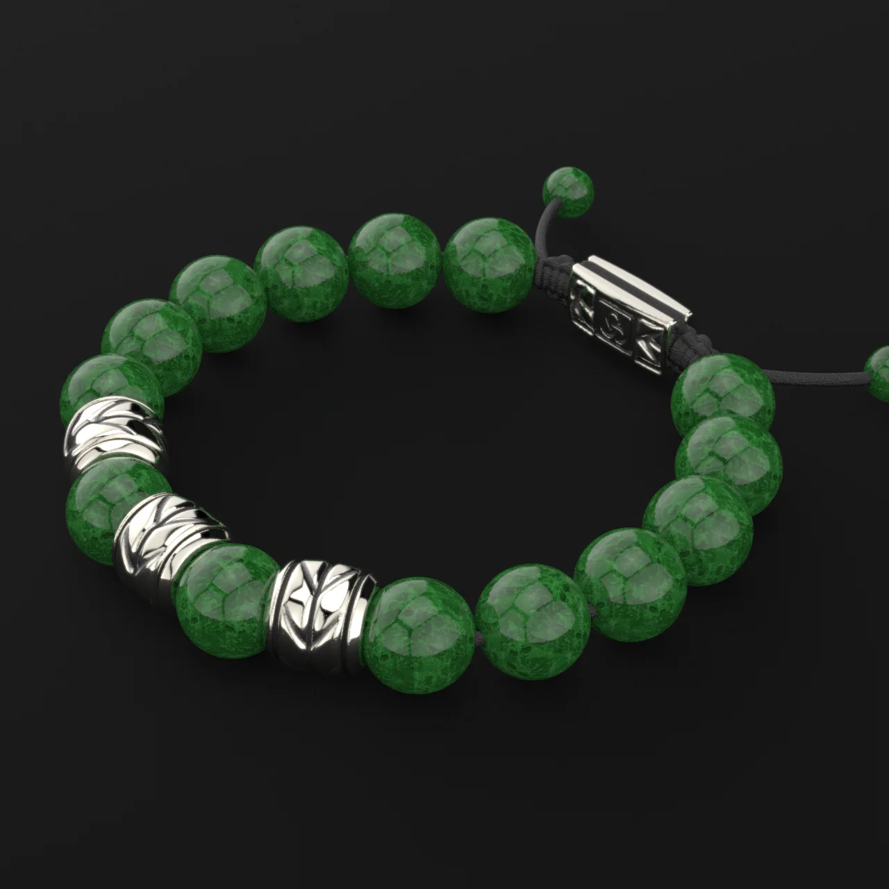 Emerald Jade Bracelet 12mm | Woven - Image 8