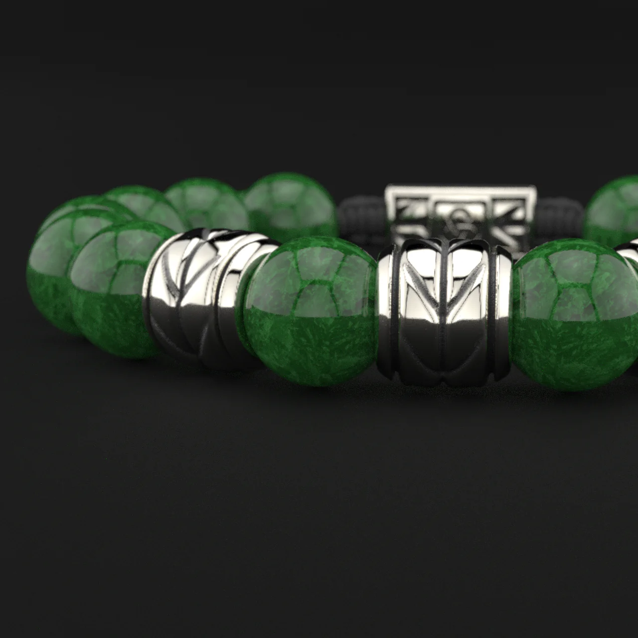 Emerald Jade Bracelet 12mm | Woven - Image 9