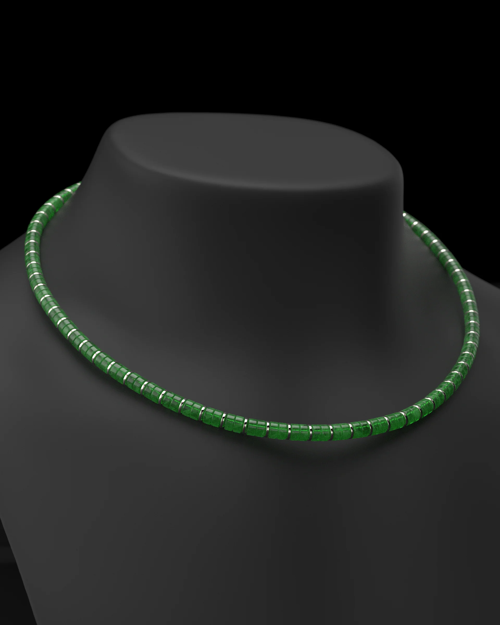 Emerald Jade Necklace #2 6mm | Spacer - Image 10