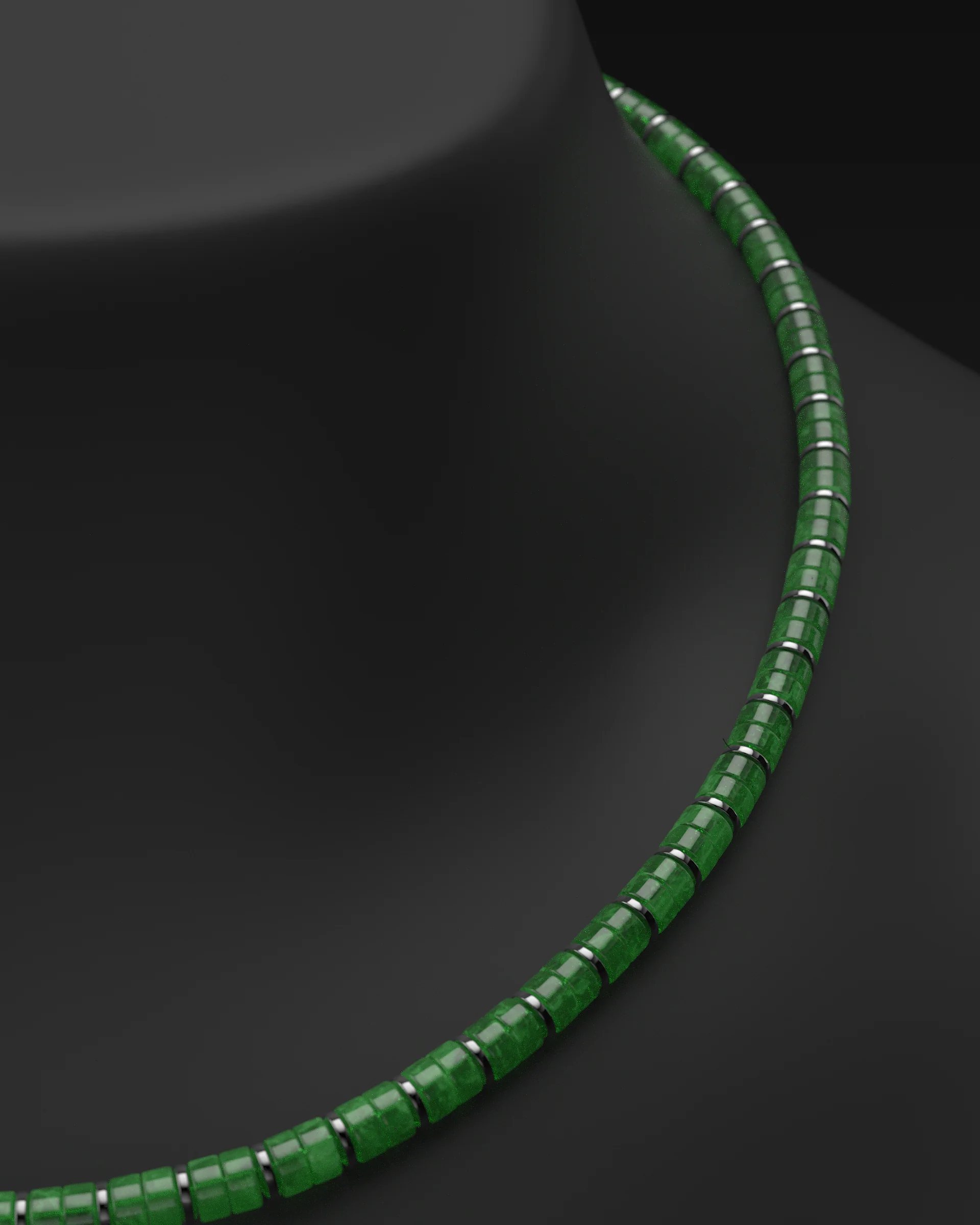 Emerald Jade Necklace #2 6mm | Spacer - Image 11
