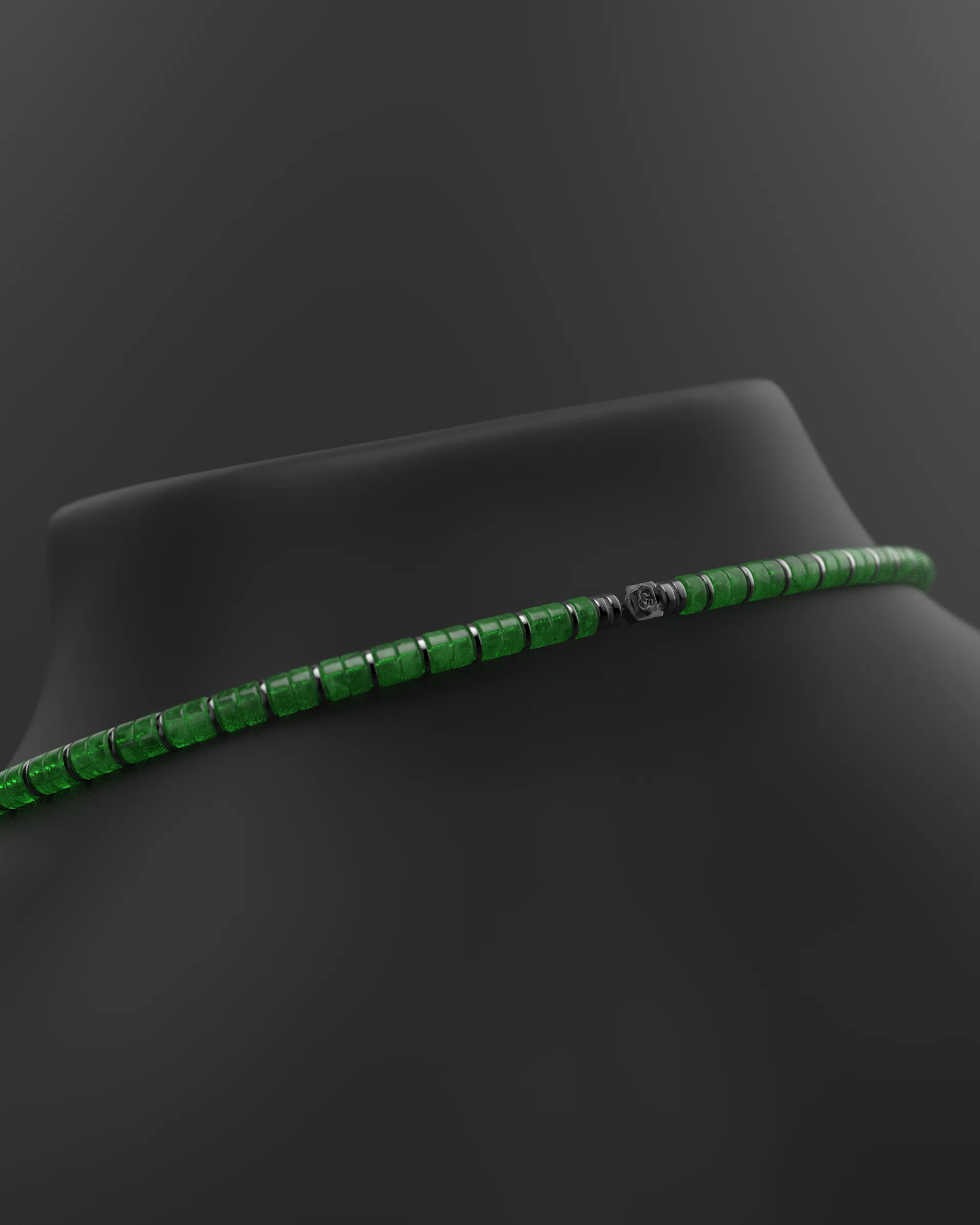 Emerald Jade Necklace #2 6mm | Spacer - Image 14