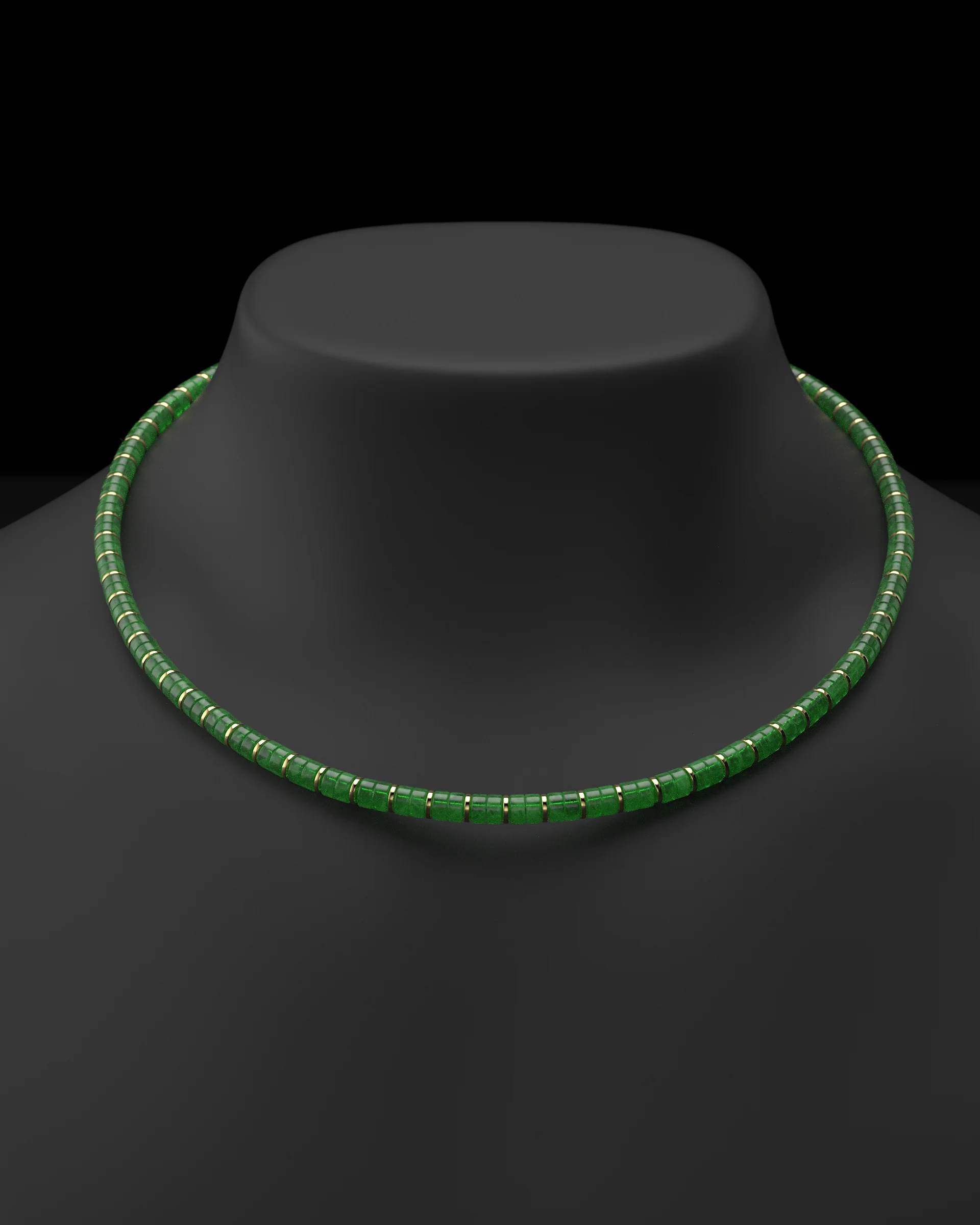 Emerald Jade Necklace #2 6mm | Spacer - Image 3