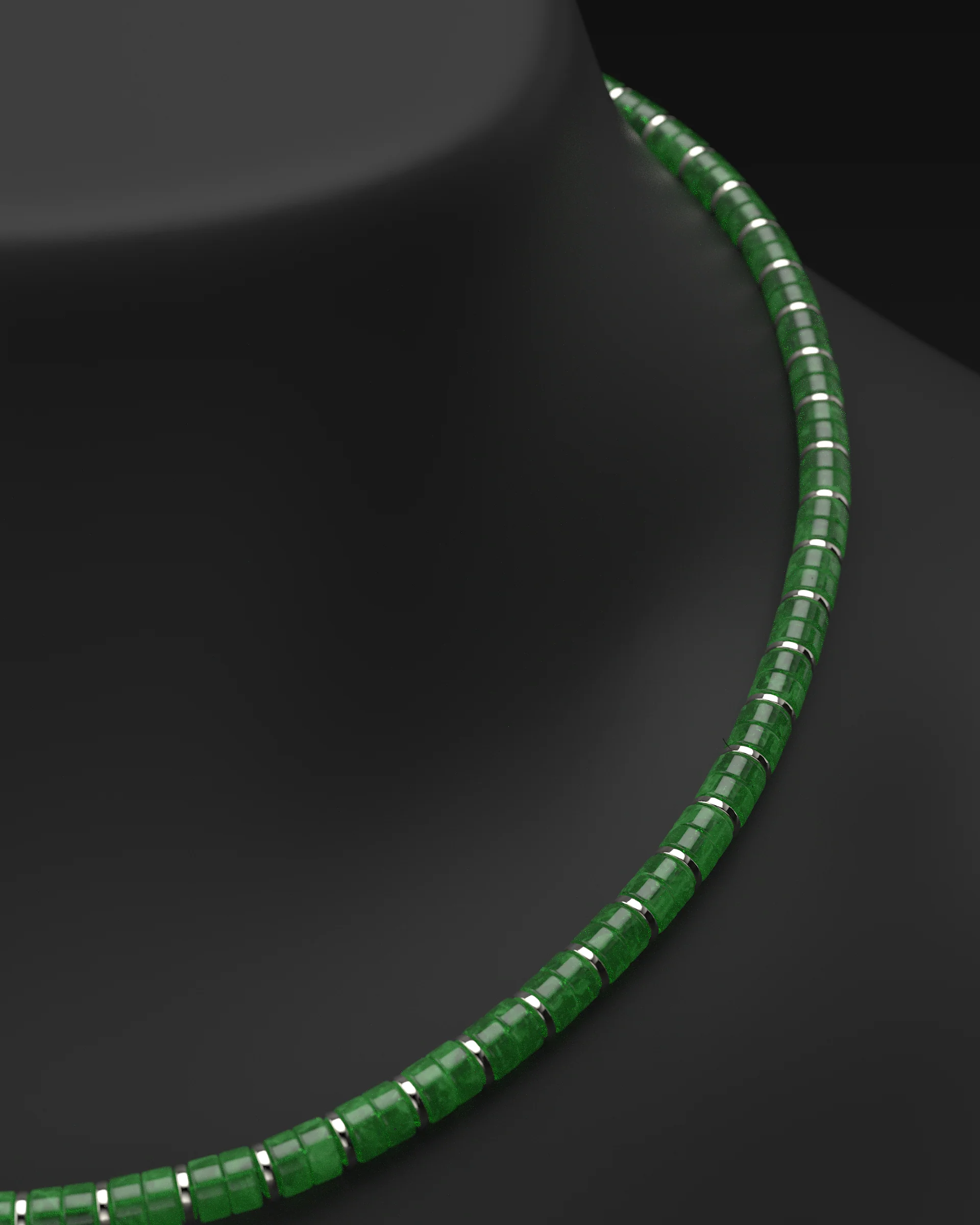 Emerald Jade Necklace #2 6mm | Spacer - Image 6
