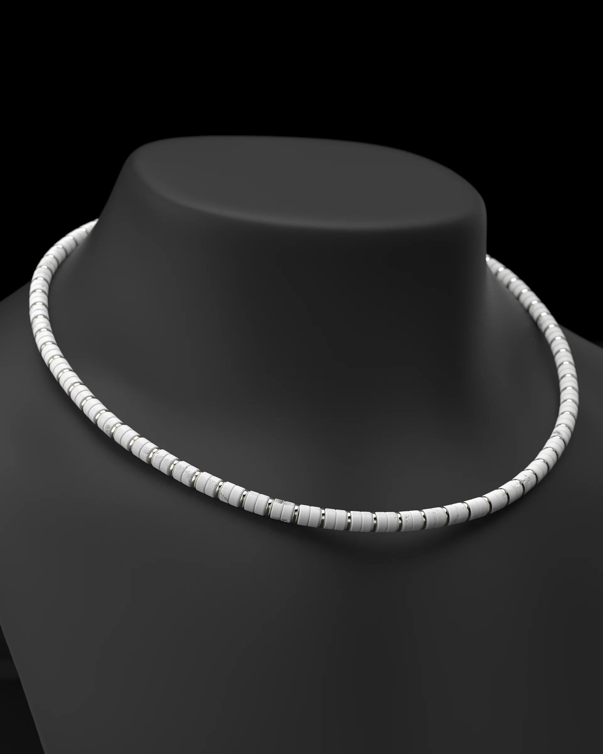 Howlite Necklace #2 6mm | Spacer - Image 10