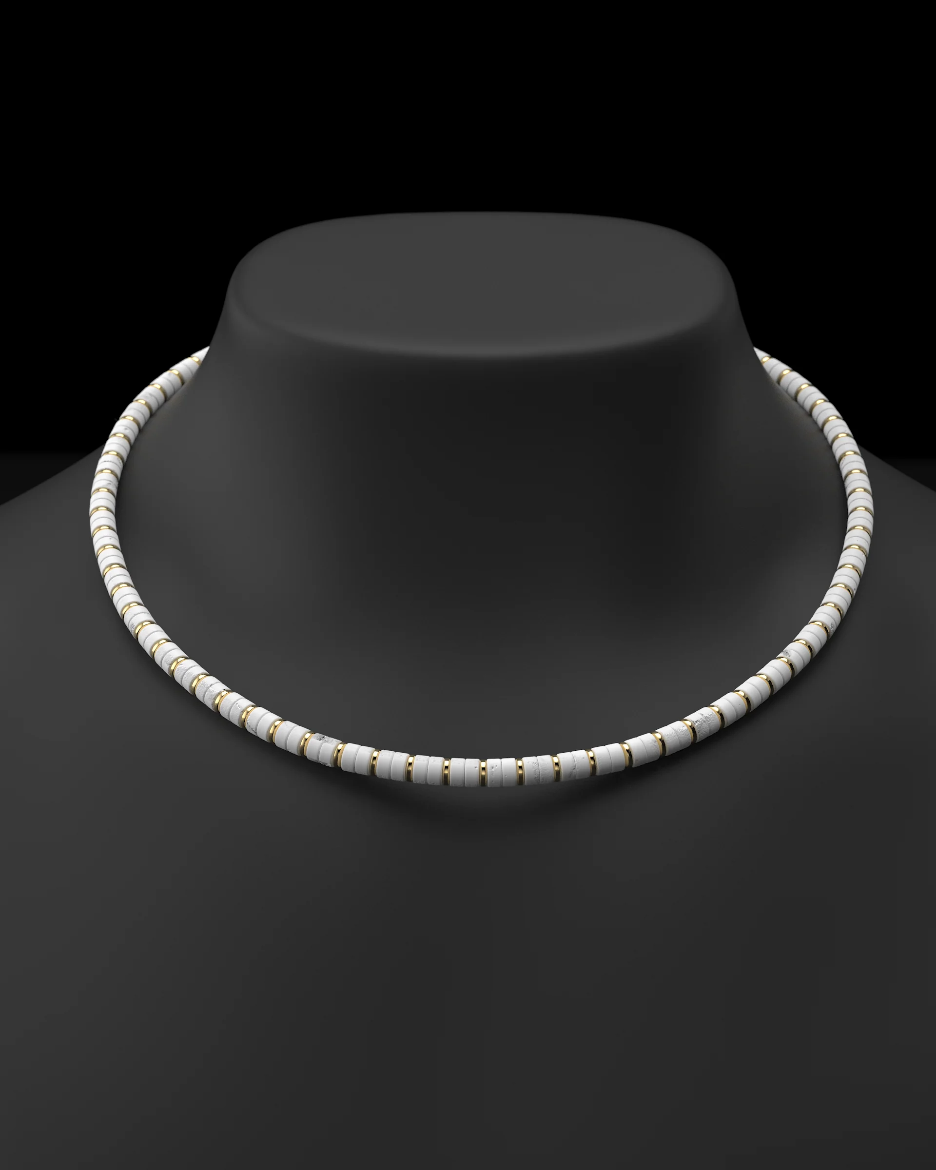 Howlite Necklace #2 6mm | Spacer - Image 3