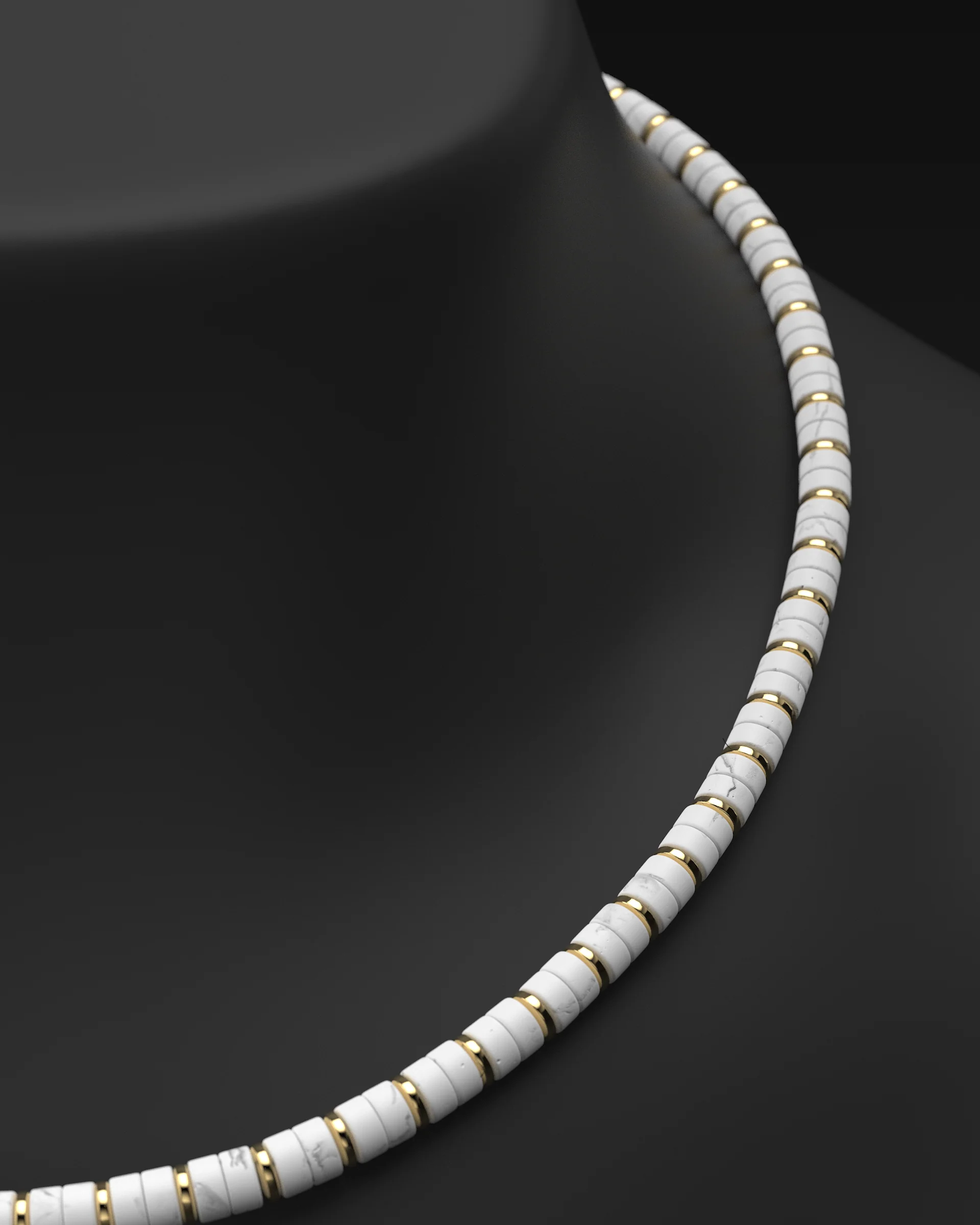 Howlite Necklace #2 6mm | Spacer - Image 4