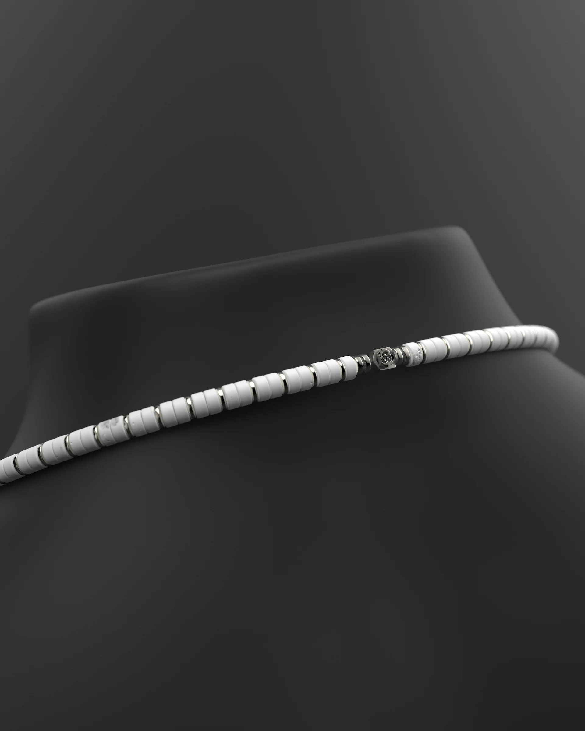 Howlite Necklace #2 6mm | Spacer - Image 6