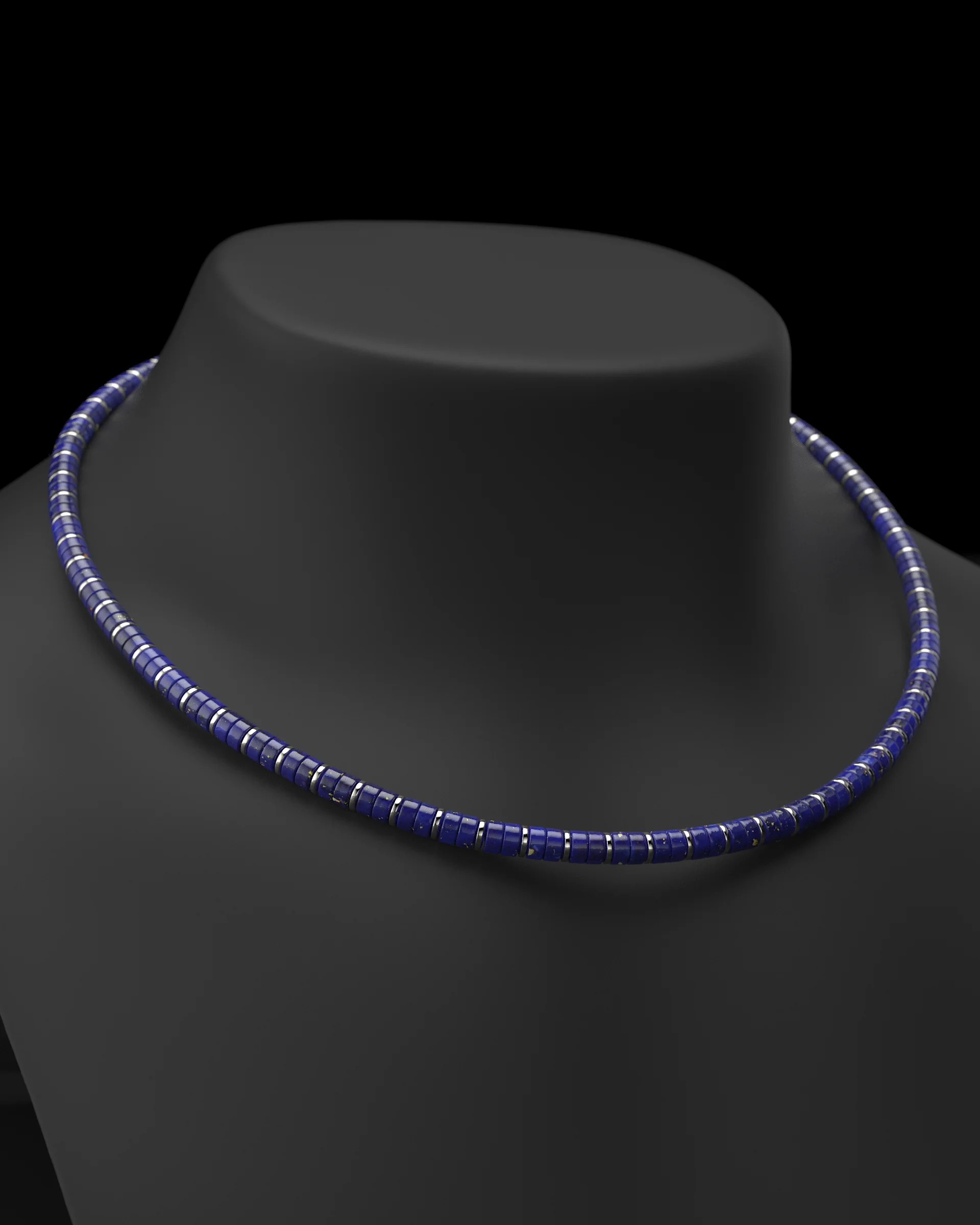 Lapis lazuli Necklace #2 6mm | Spacer - Image 10