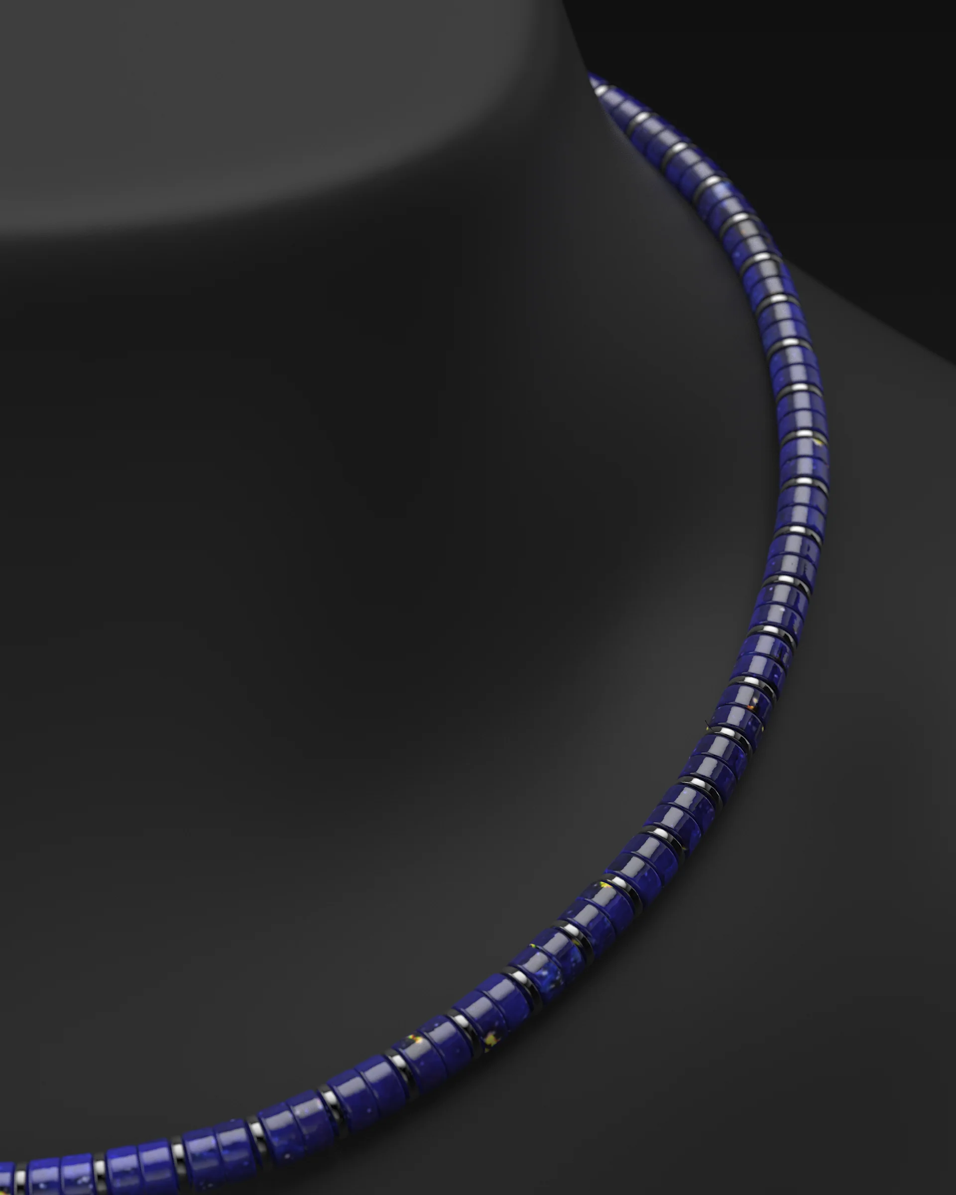 Lapis lazuli Necklace #2 6mm | Spacer - Image 14