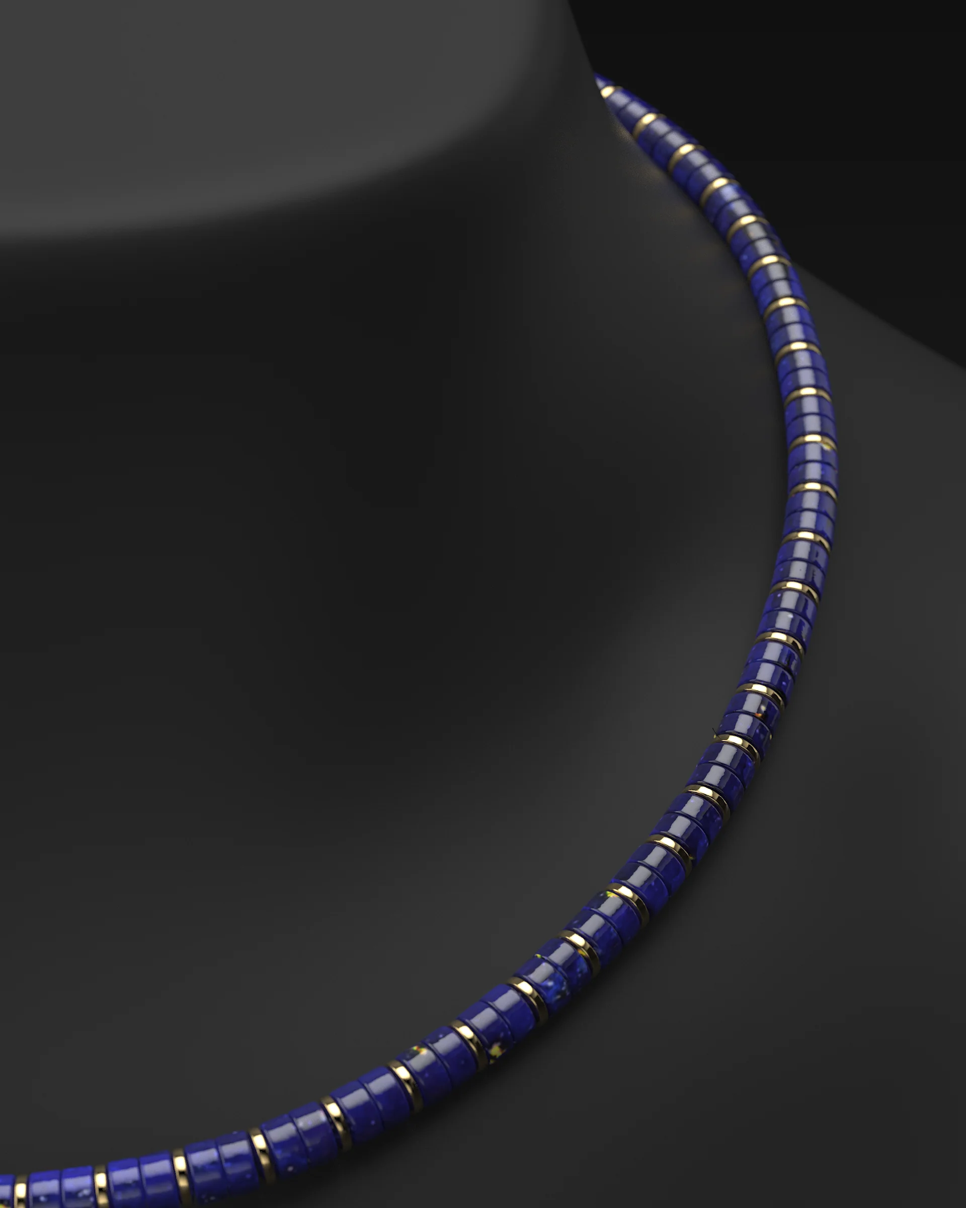 Lapis lazuli Necklace #2 6mm | Spacer - Image 4