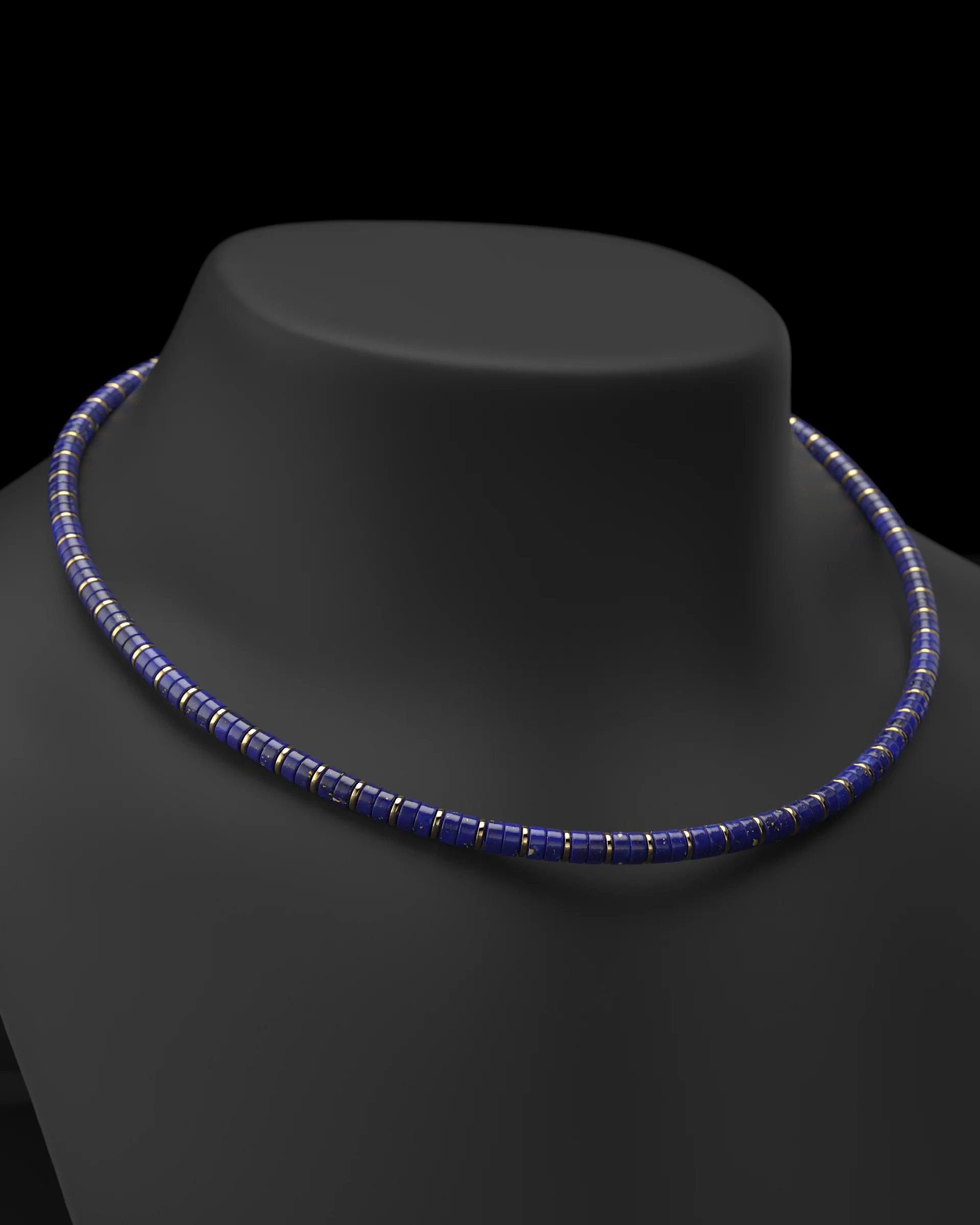 Lapis lazuli Necklace #2 6mm | Spacer - Image 5