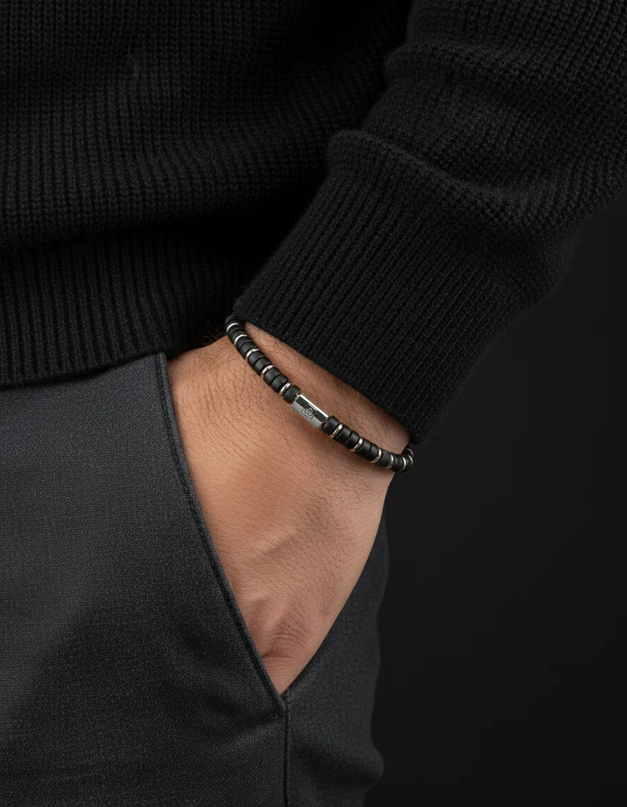 Onyx Matte Bracelet 6mm | Spacer #2 - Image 9
