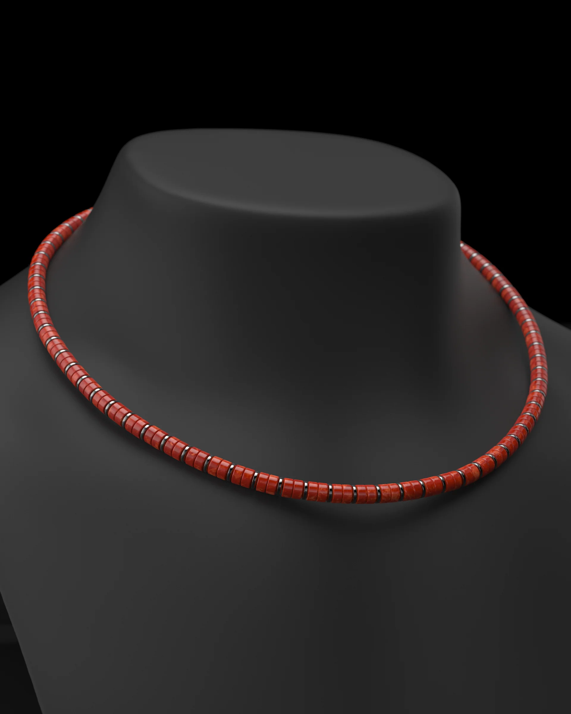 Red Jade Necklace #2 6mm | Spacer - Image 10