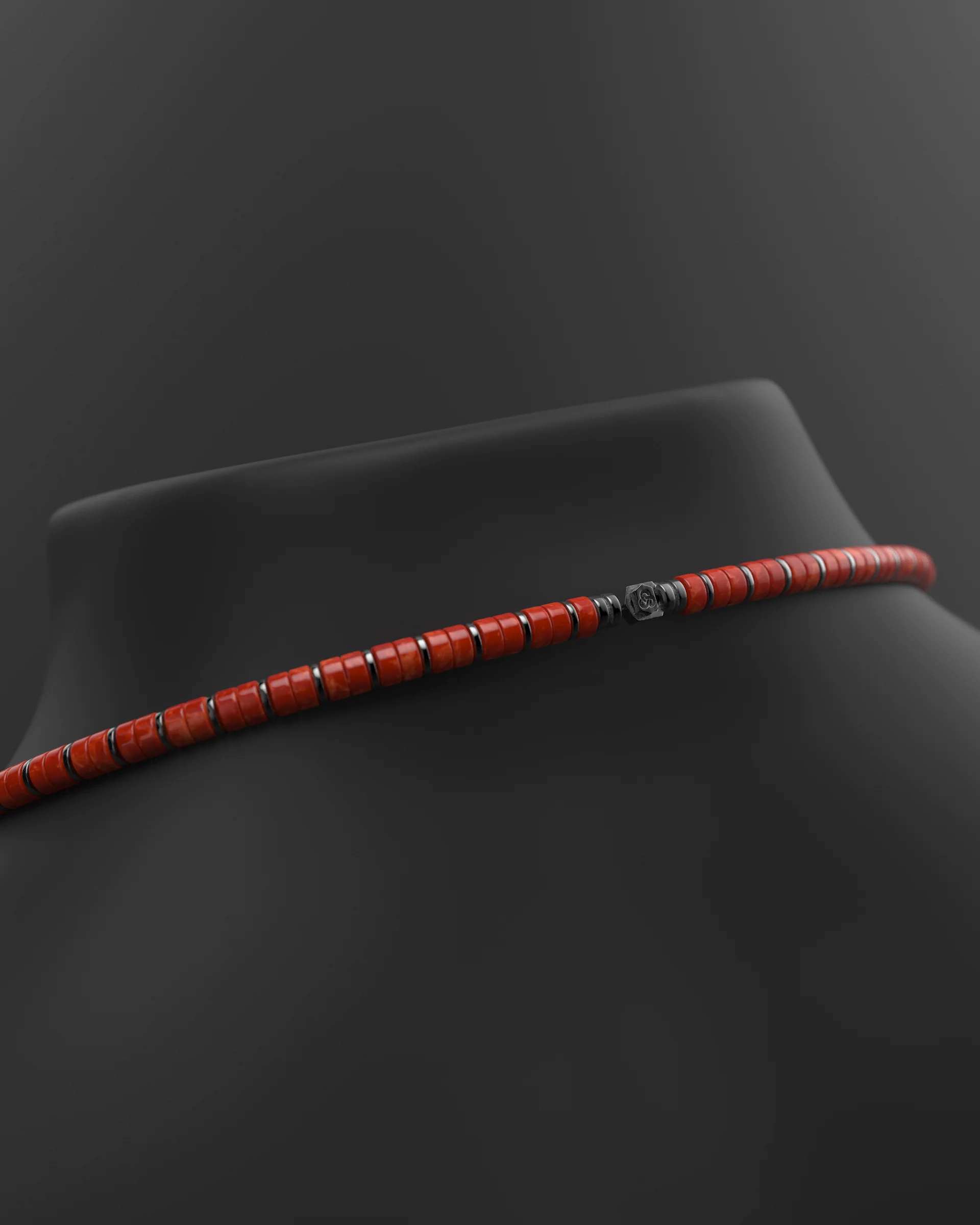 Red Jade Necklace #2 6mm | Spacer - Image 11