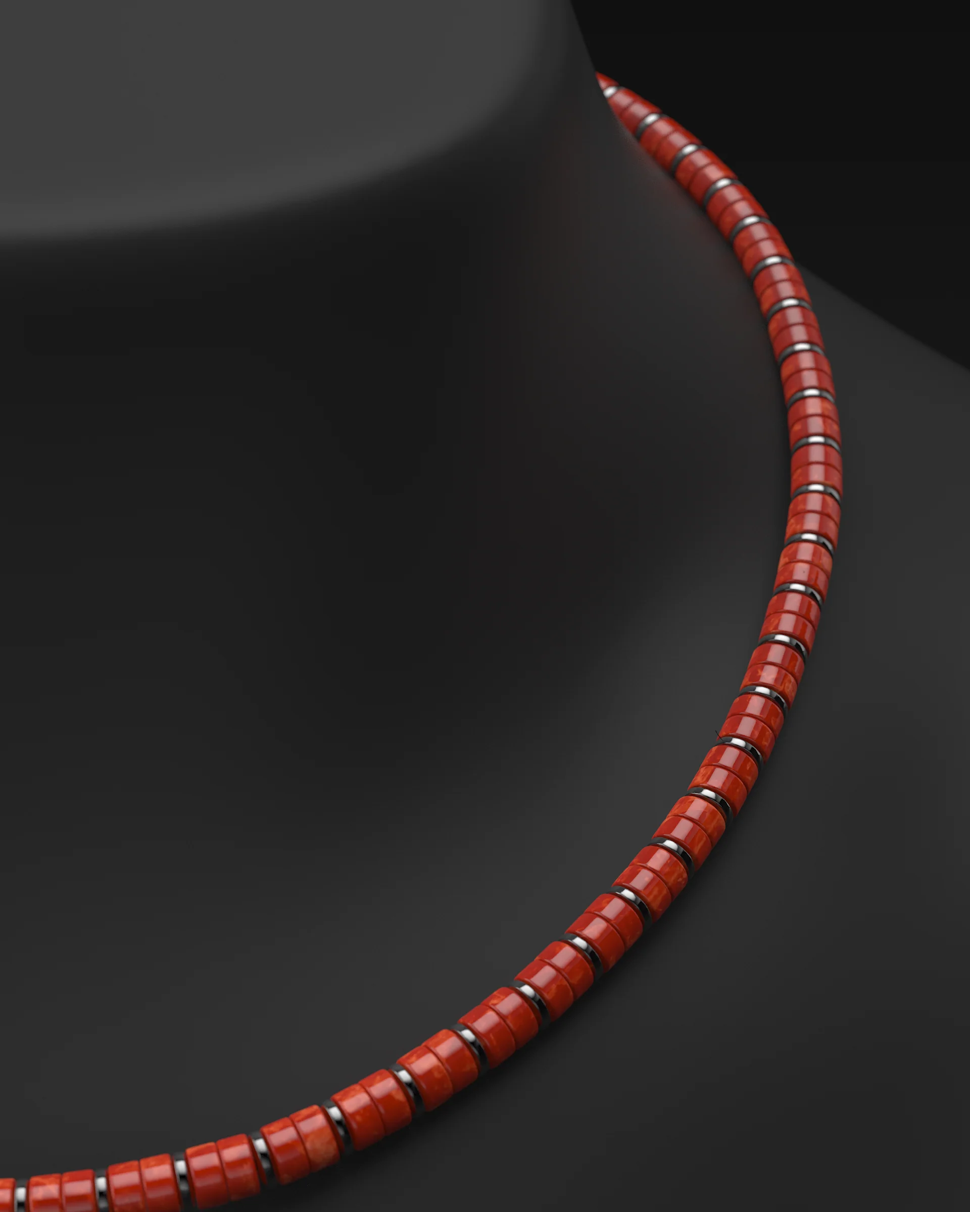 Red Jade Necklace #2 6mm | Spacer - Image 13