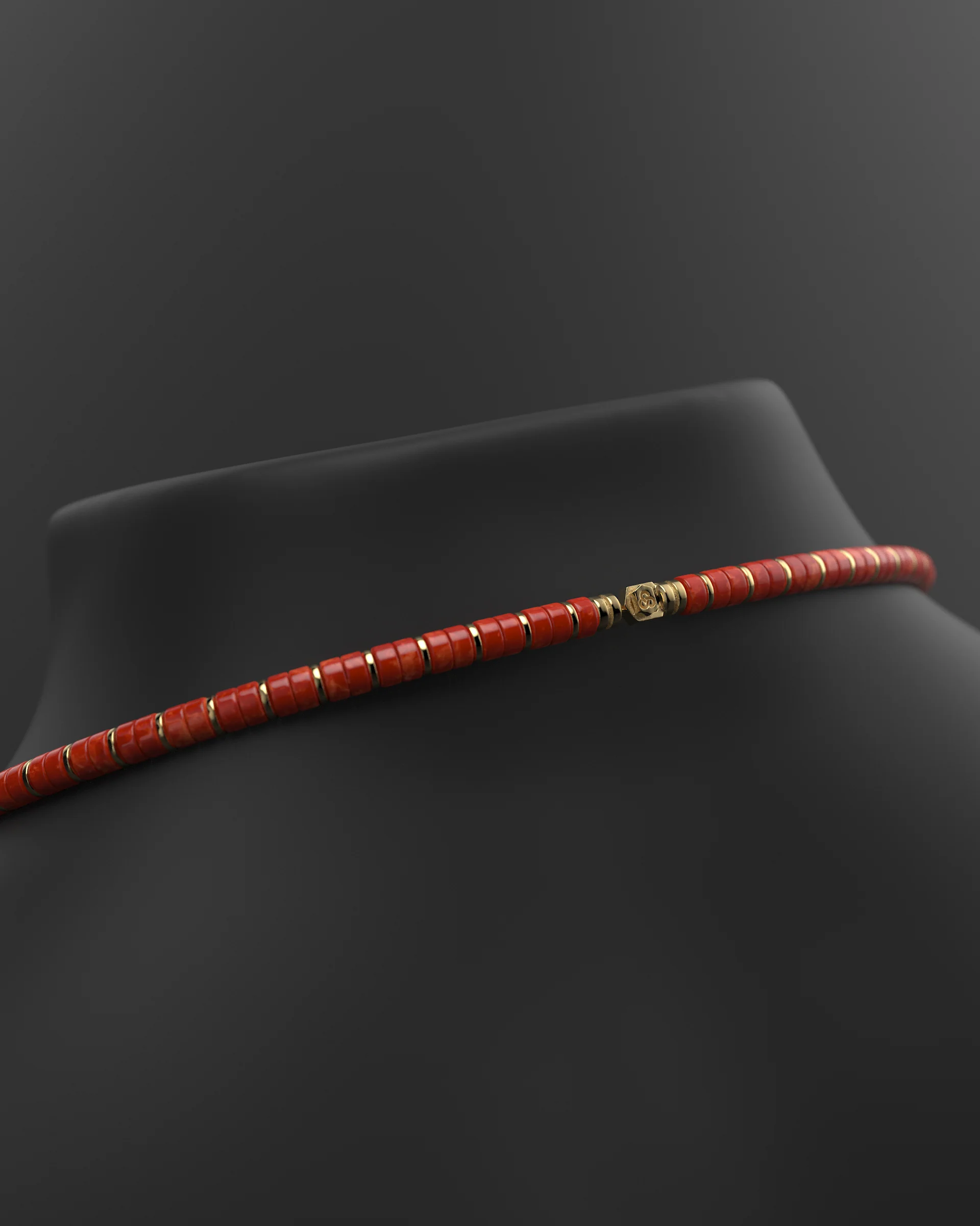 Red Jade Necklace #2 6mm | Spacer - Image 3