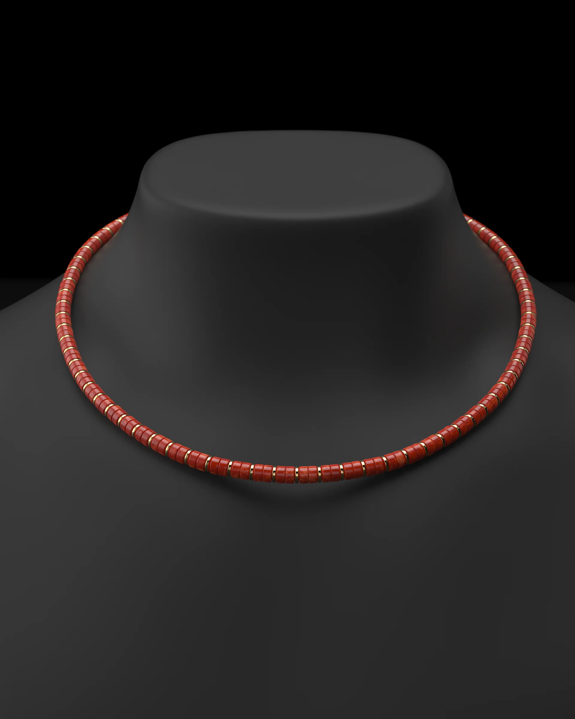 Red Jade Necklace #2 6mm | Spacer - Image 4