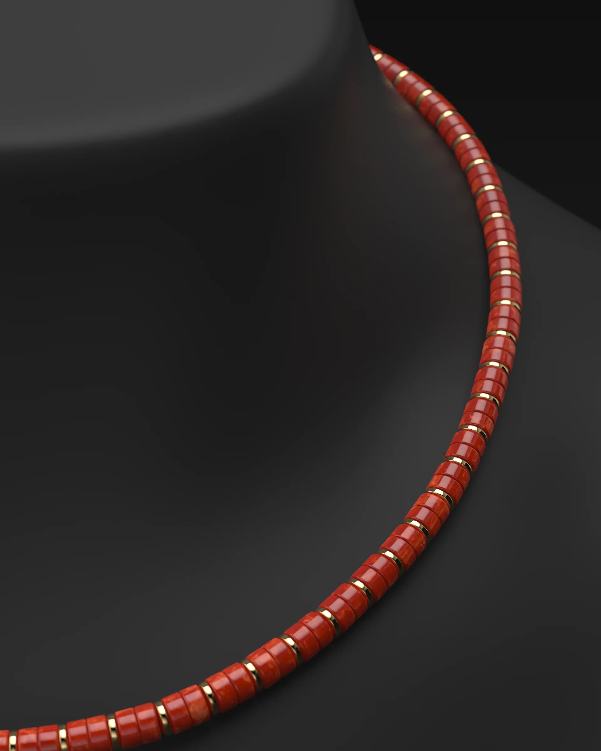 Red Jade Necklace #2 6mm | Spacer - Image 5