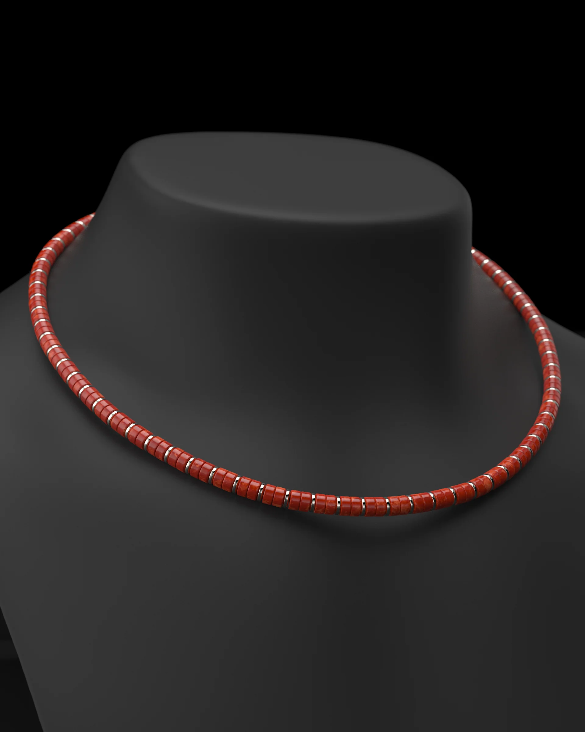 Red Jade Necklace #2 6mm | Spacer - Image 6