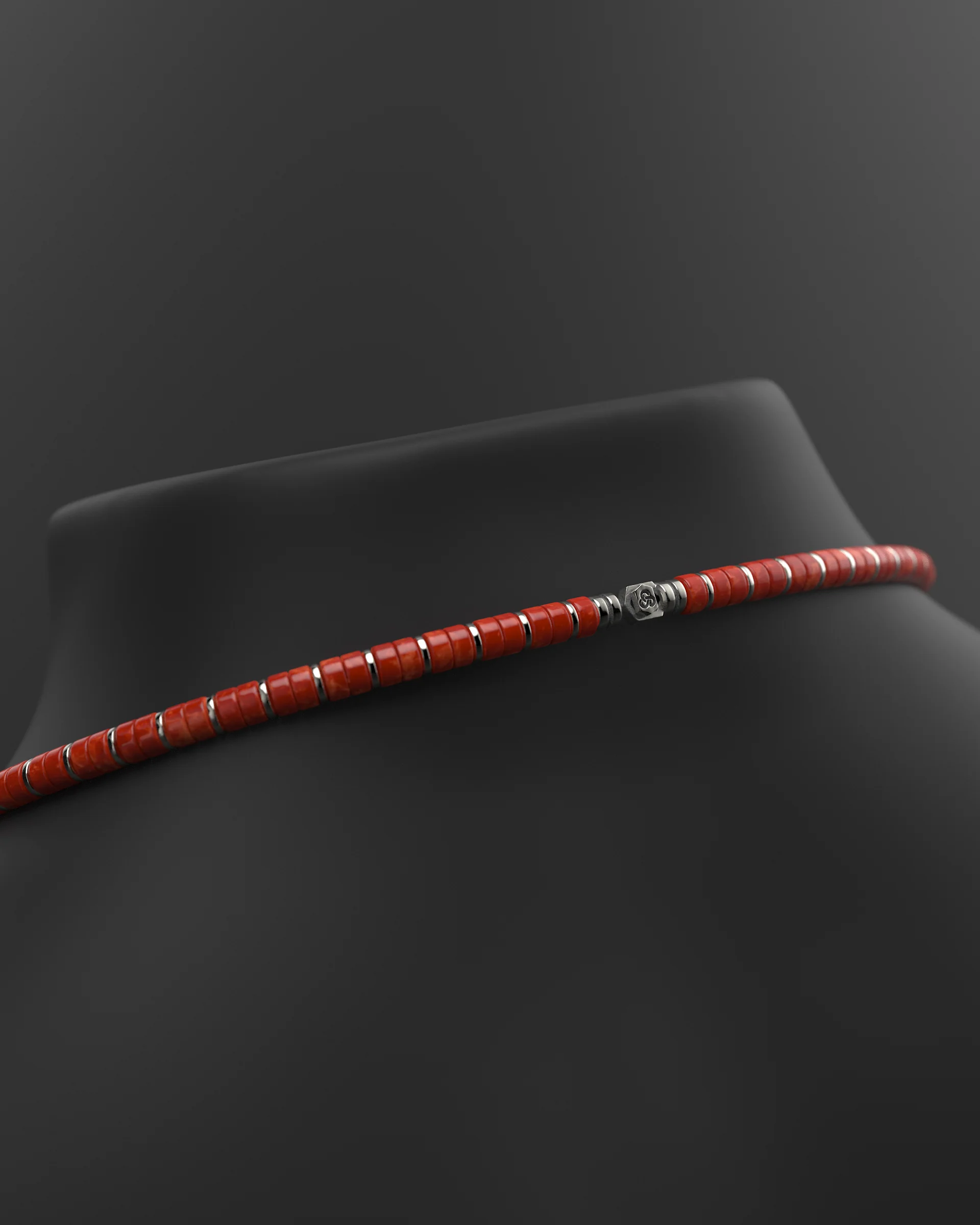 Red Jade Necklace #2 6mm | Spacer - Image 7