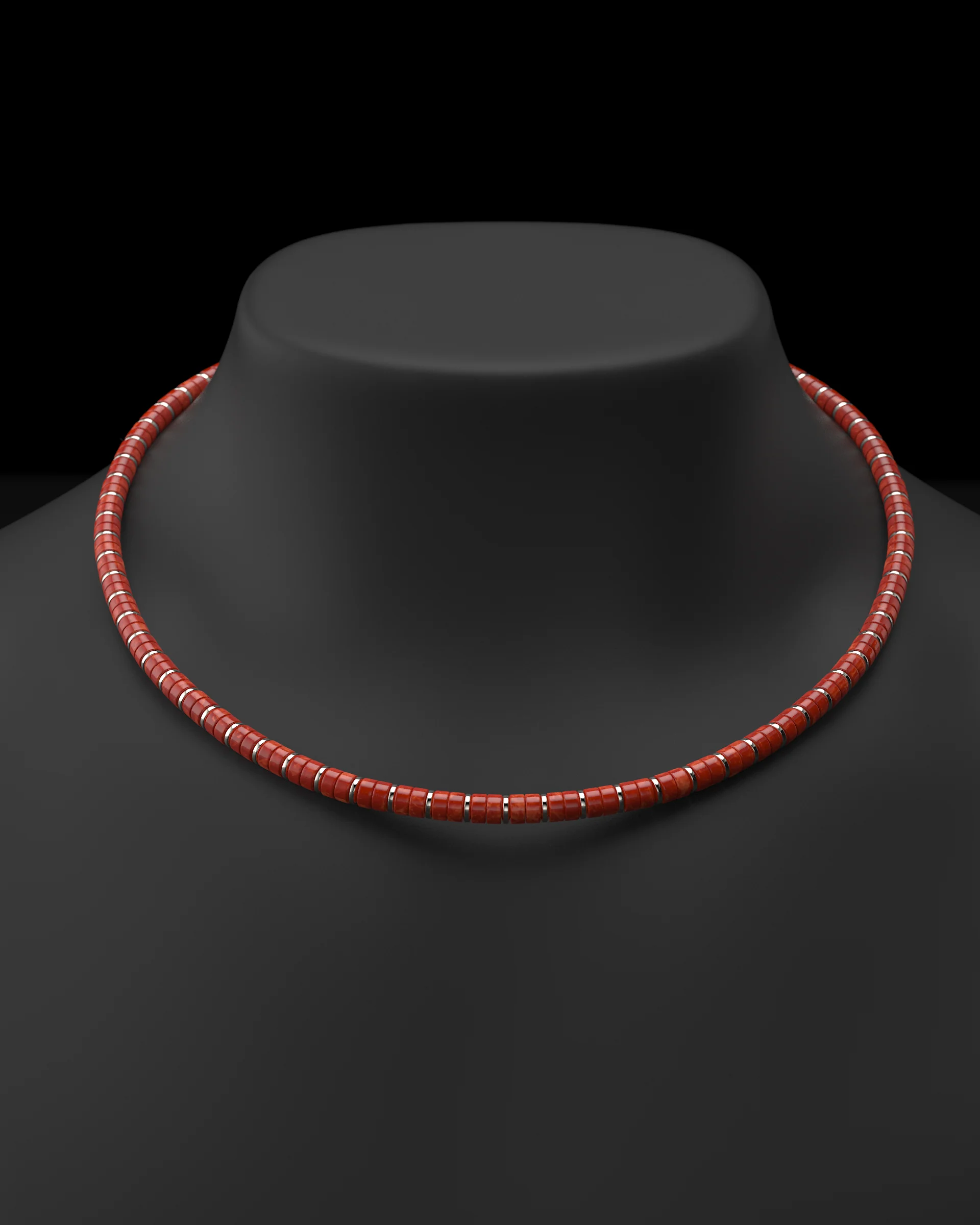 Red Jade Necklace #2 6mm | Spacer - Image 8