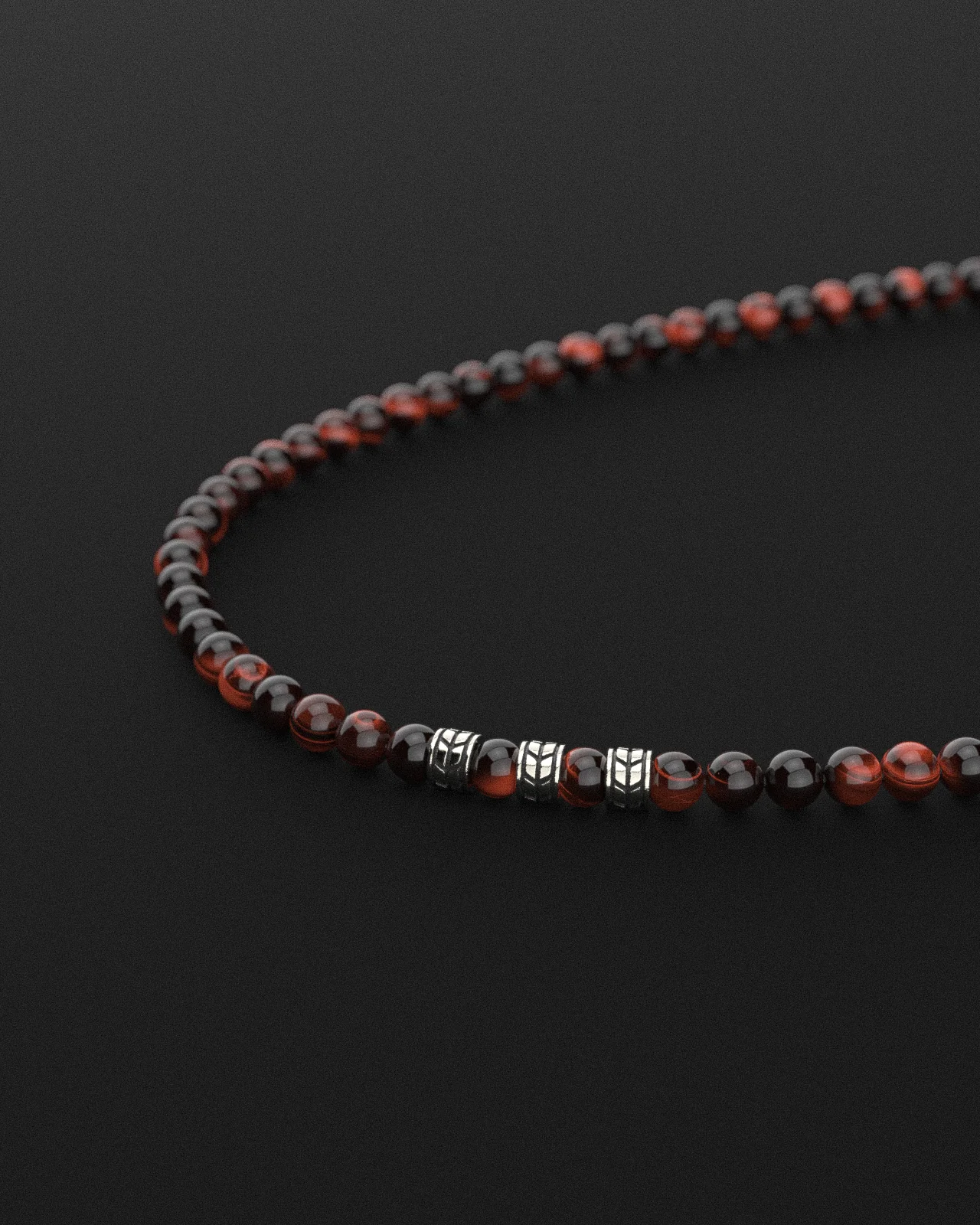 Red Tiger Eye Necklace 8mm | Royale - Image 11