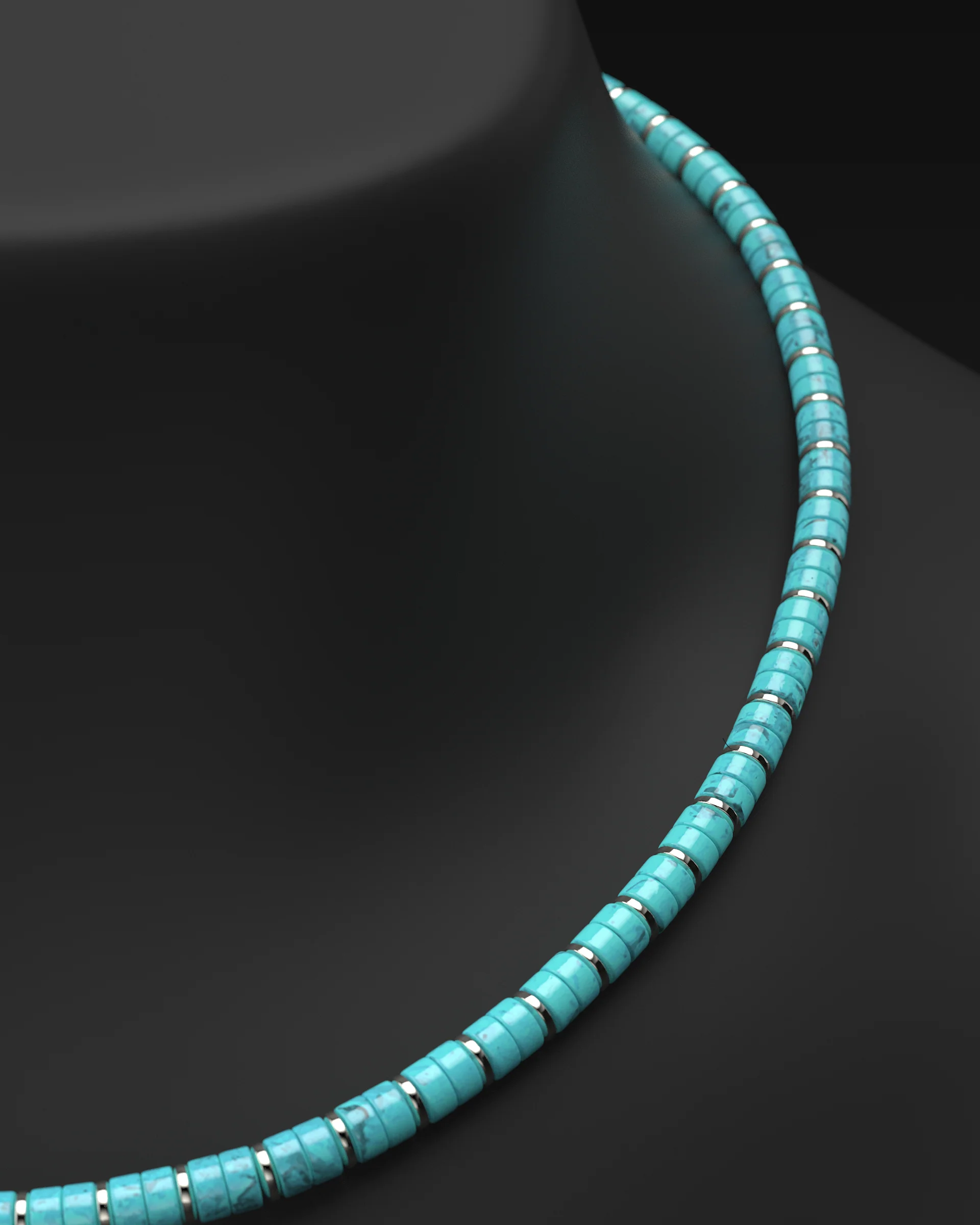 Turquoise Necklace #2 6mm | Spacer - Image 6