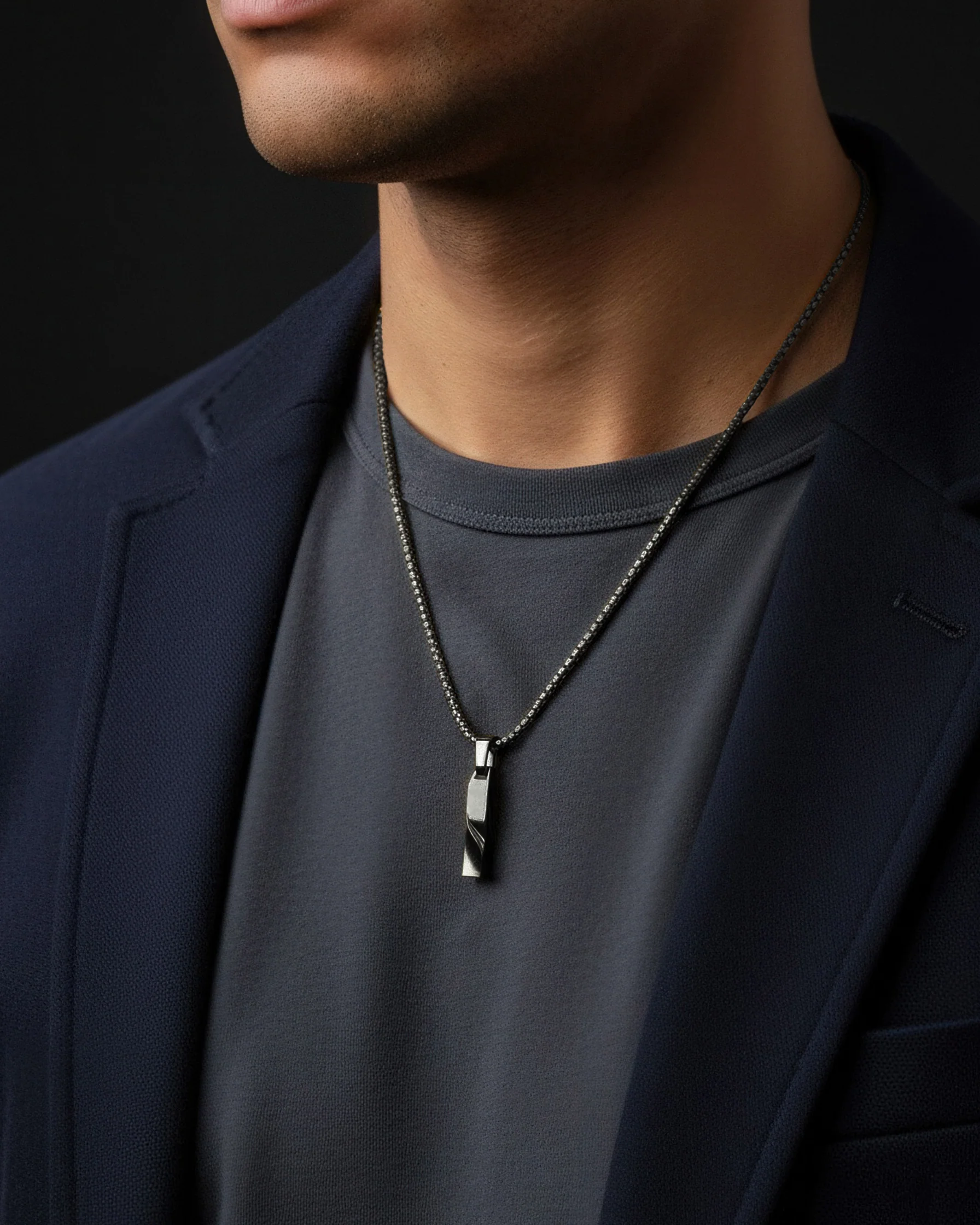 Waves Pendant + Round Box Chain - Image 10