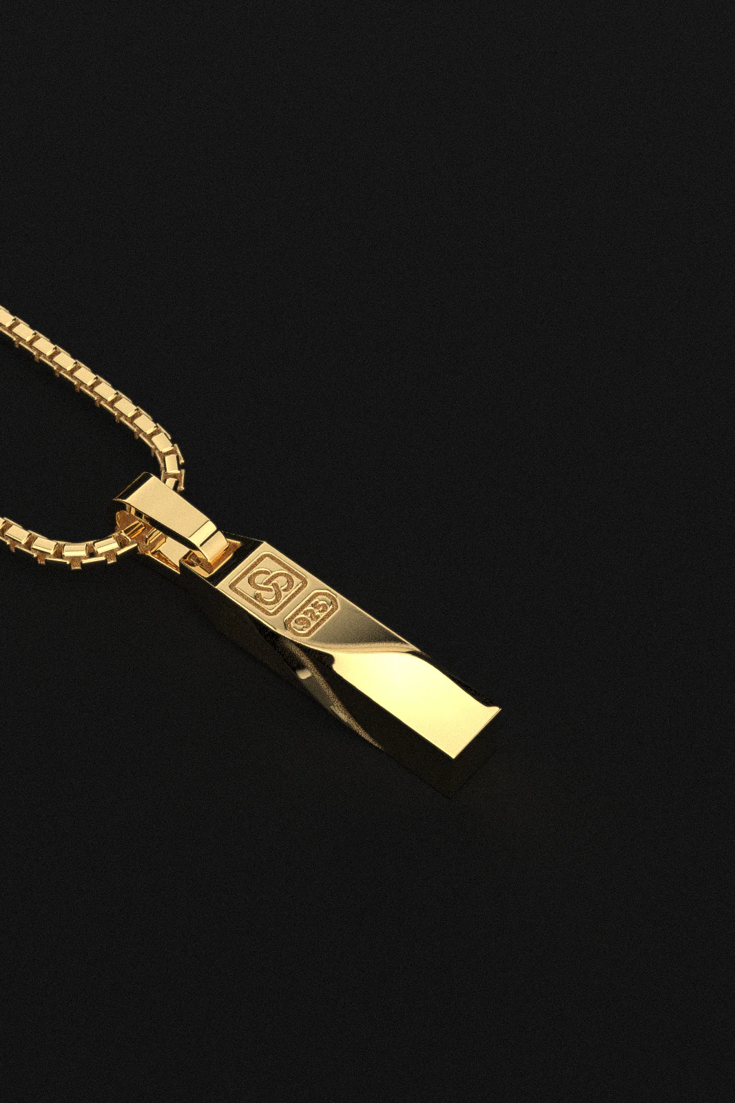 Waves Pendant + Round Box Chain - Image 3