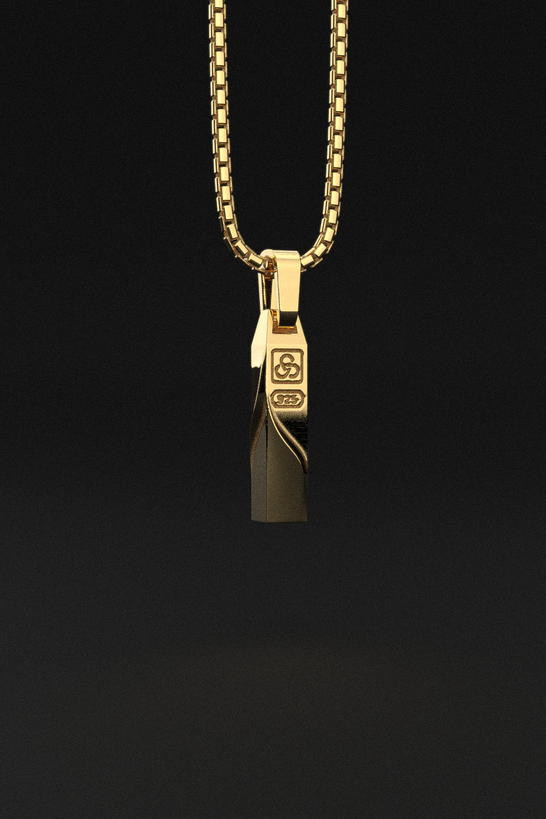 Waves Pendant + Round Box Chain - Image 4