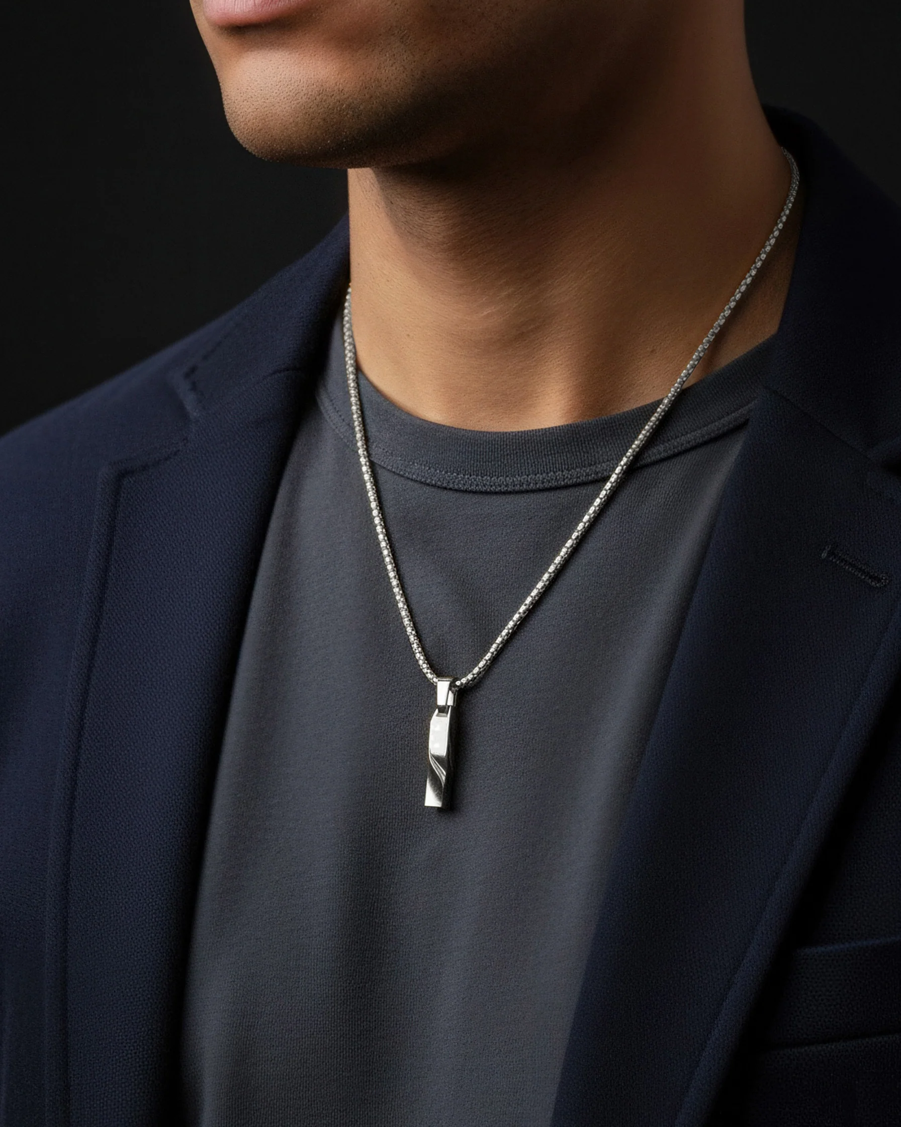 Waves Pendant + Round Box Chain - Image 6