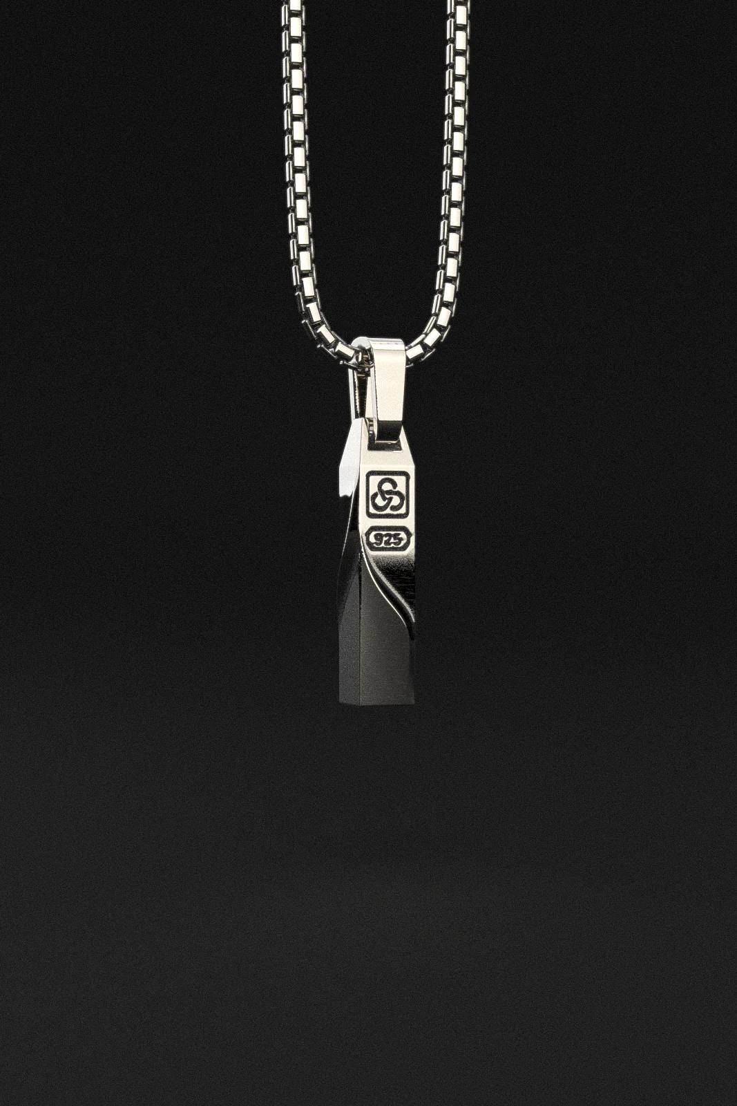 Waves Pendant + Round Box Chain - Image 8